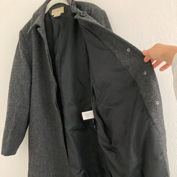Vintage Worthington Wool Long Gray Coat Button Front Classic Minimalist Women 1X - Picture 5 of 12